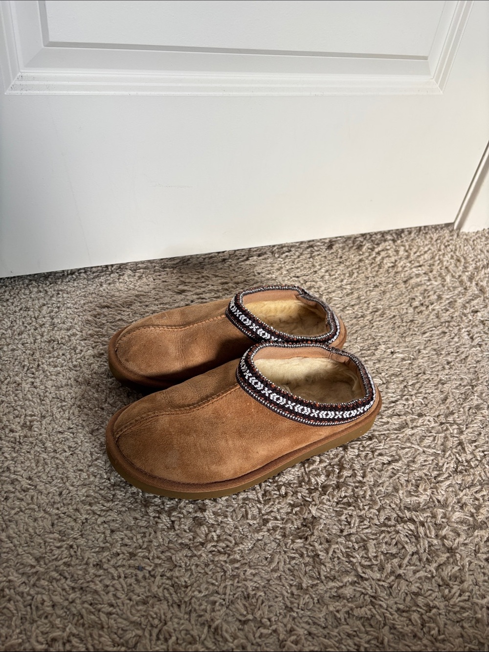 Kirkland Signature Brown Suede Slip-On Fleece-Lined Clogs
